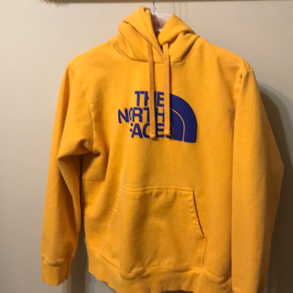 NorthFace mustard yellow sweatshirt